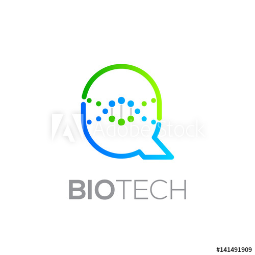 500x500 Letter Q Green And Blue With Abstract Biotechnology Logotype
