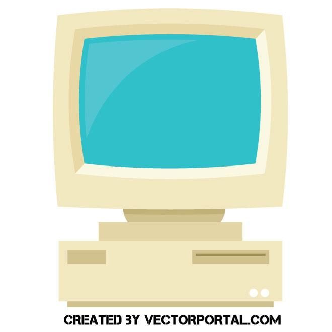 Old Computer Vector Graphics Technology Vector Illustrations 660x660 Old Computer Vector Graphics Technology Vector Illustrations