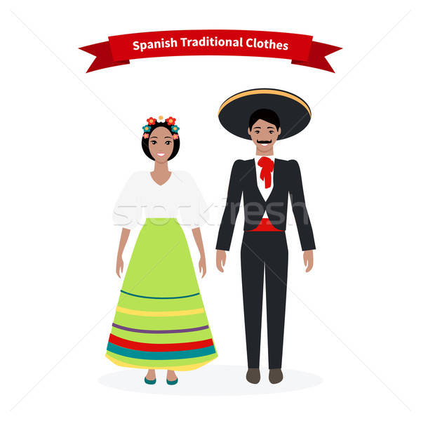 600x600 Spanish Traditional Clothes People Vector Illustration Robuart