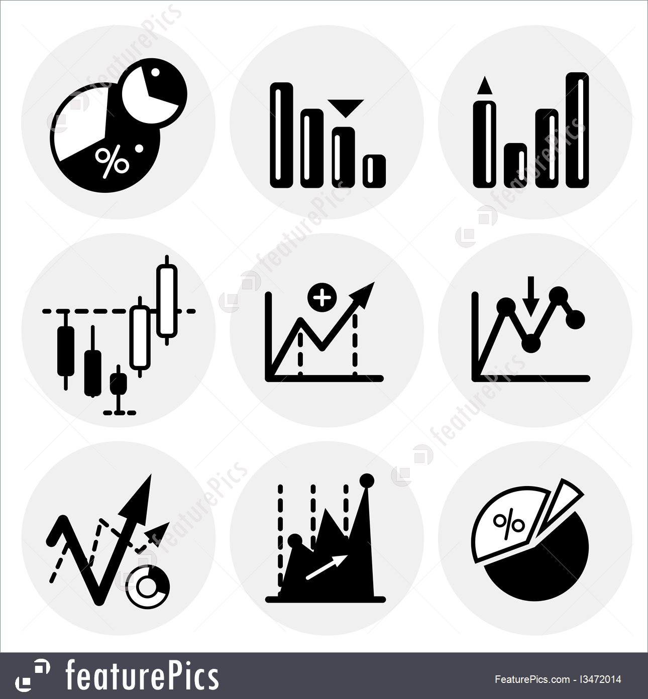 1290x1392 Vector Black Statistics Icons