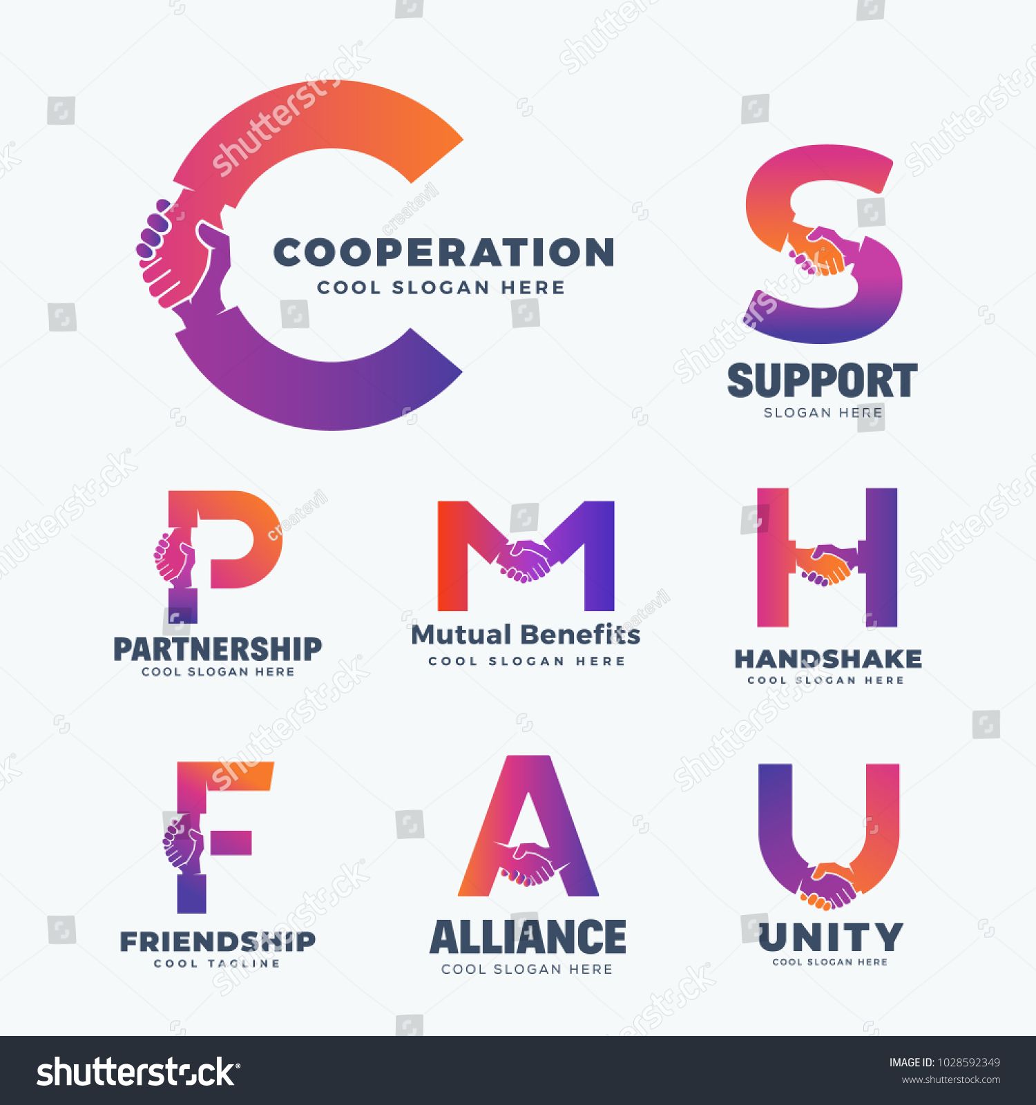 1500x1600 Handshake Letters Abstract Vector Sign, Symbol Or Logo Templates