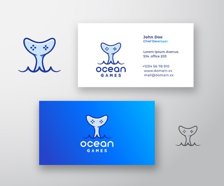 450x375 Ocean Games Abstract Vector Logo And Business Card Template