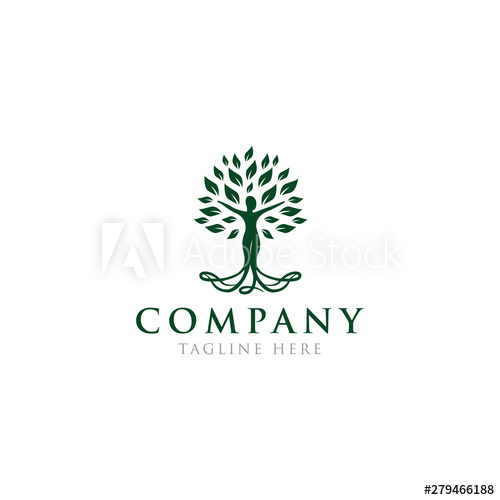 500x500 Body Silhouette Incorporated In Tree, Beautiful Vector Design