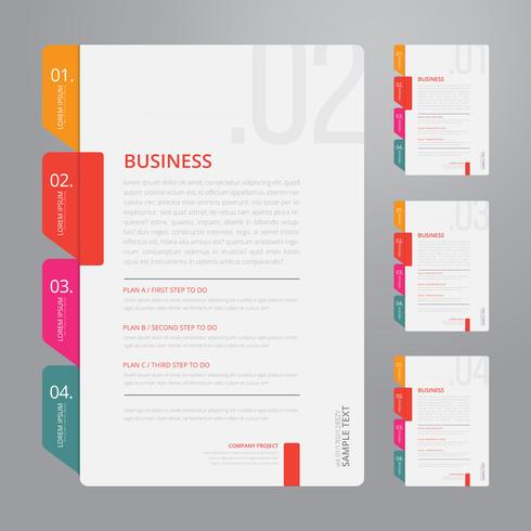 490x490 Vector Infographic Index Paper With White Background Template