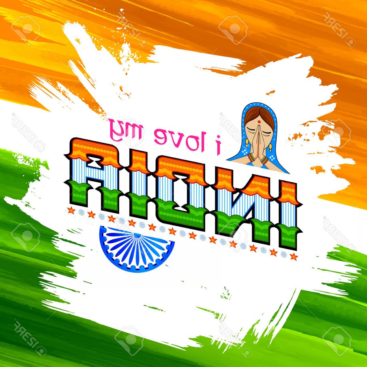 1560x1560 Photostock Vector Indian Background With Woman Doing Namaste