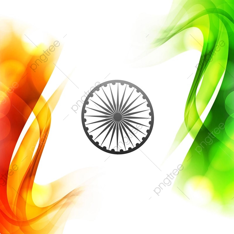 800x800 Vector Indian Flag Beautiful Wave Tricolor Background Illustration
