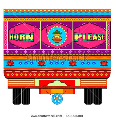 450x470 Vector Design Of Truck Of India In Indian Art Style Course
