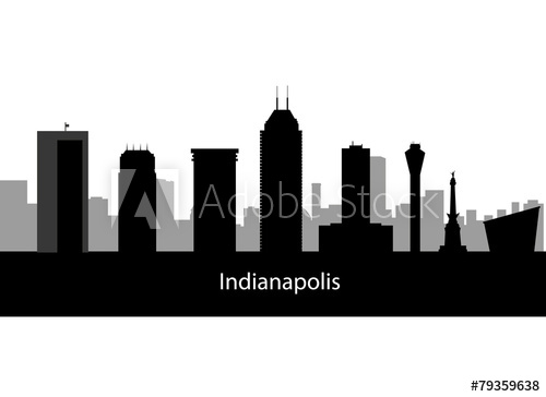 500x364 Indianapolis Usa City Skyline Silhouette Vector Illustration