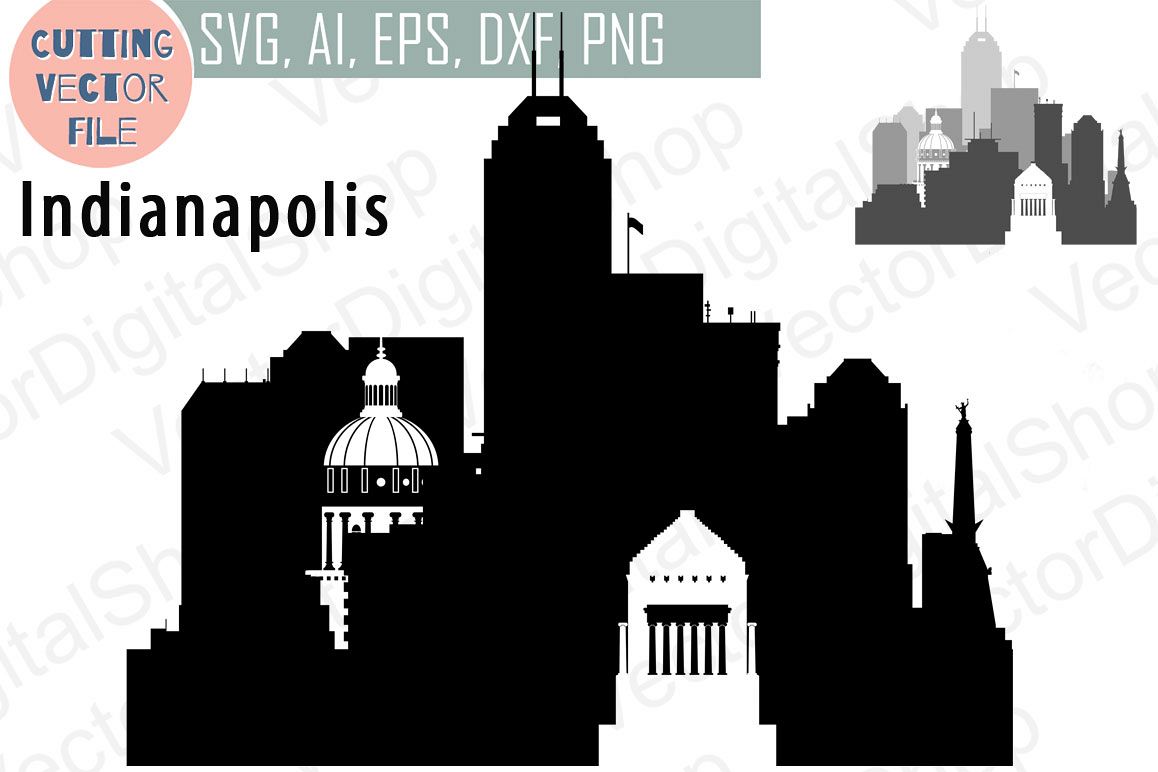 1158x772 Indianapolis Vector, Indiana Skyline Usa City, Png, Dwg