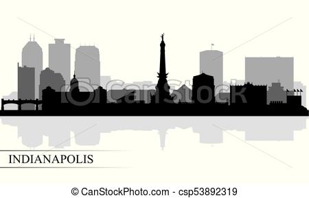 450x289 Indianapolis City Skyline Silhouette Background, Vector Illustration