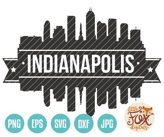 570x475 Vector Indianapolis Indiana Usa Skyline City East Etsy