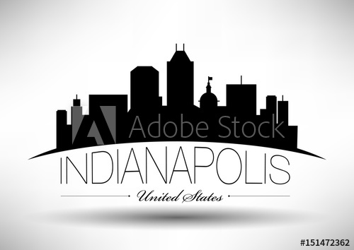 500x354 Vector Graphic Design Of Indianapolis City Skyline
