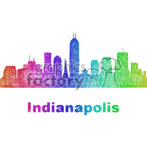 300x300 City Skyline Vector Clipart Usa Indianapolis Royalty Free Gif