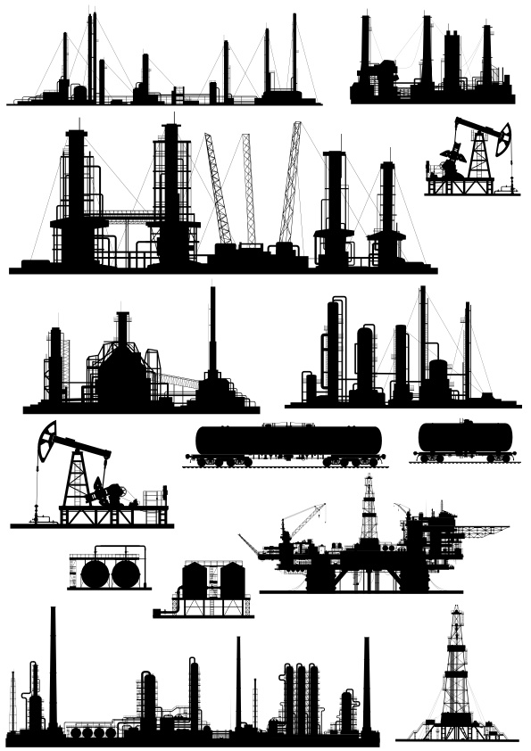 595x842 Industries Silhouettes Free Vector Download In Cdr