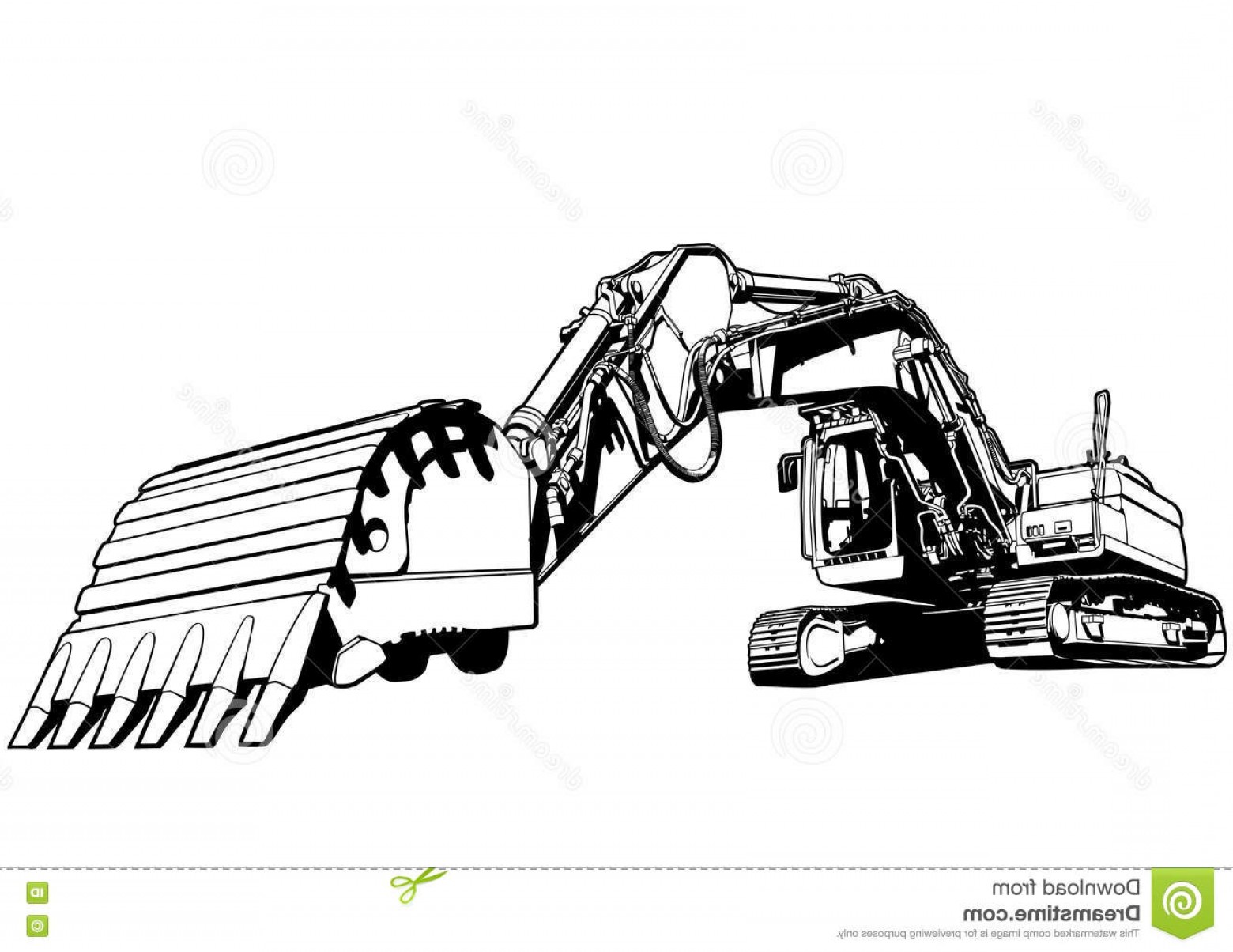 1560x1204 Stock Illustration Excavator Illustration Art Vector Industries