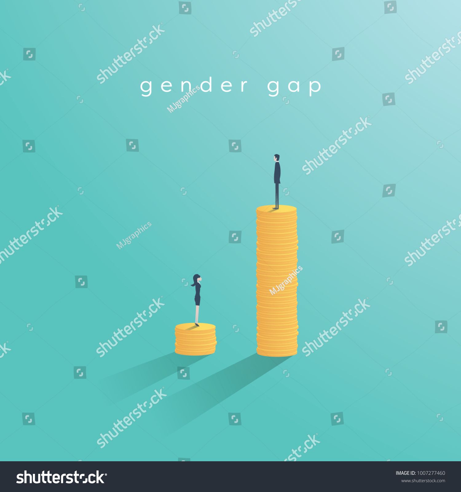 1500x1600 Gender Gap And Inequality In Salary, Pay Vector Concept