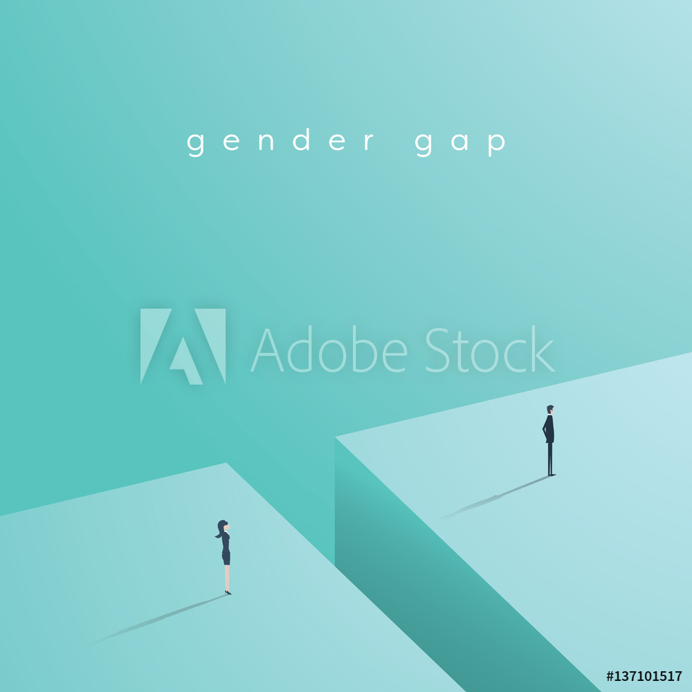 1000x1000 Photo Art Print Business Gender Gap Inequality Vector Concept
