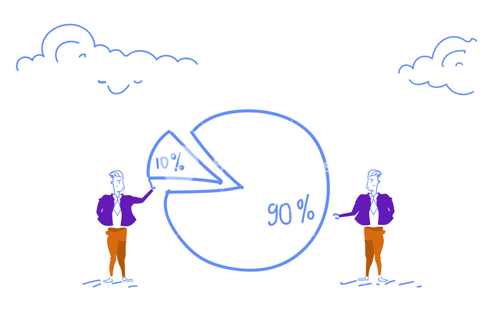 1000x678 Two Businessmen Pie Diagram Getting Inequality Shares Business Men