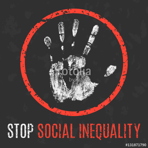 500x500 Vector Illustration Social Problems Stop Social Inequality