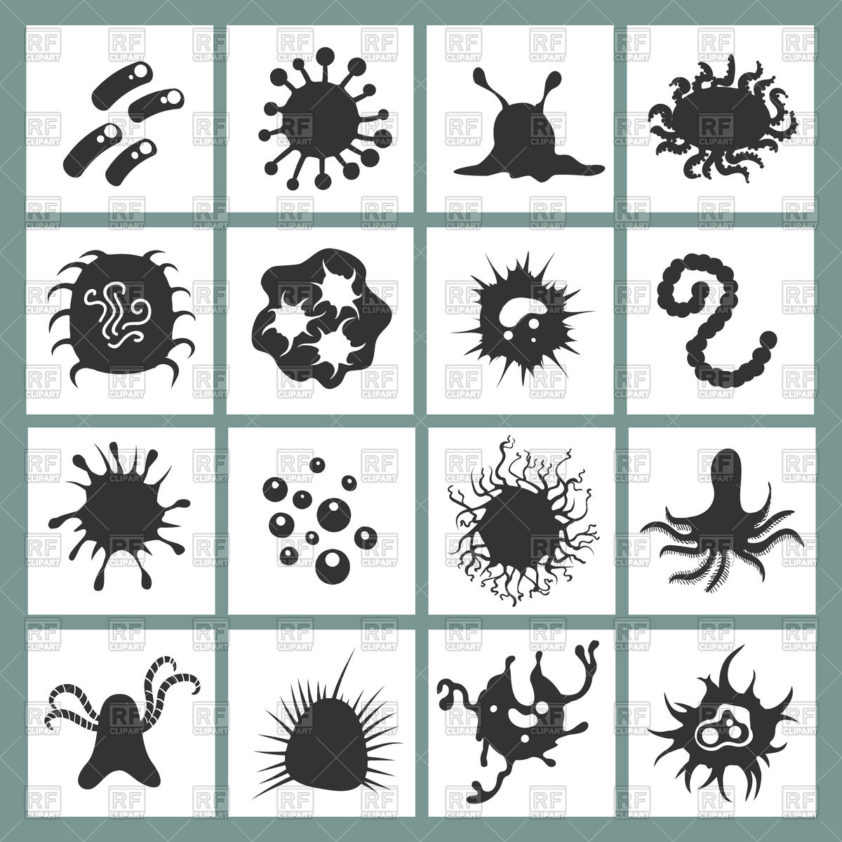 1200x1200 Cell Disease Icons Biology Immune Bacteria And Infection Microbes