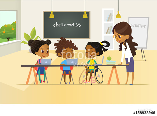 500x369 Disabled African American Girl And Two Other Children Discuss