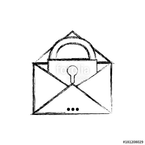 500x500 Figure E Mail Mesage With Padlock Insite To Security Information