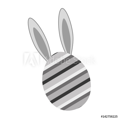 500x500 Grayscale Rabbit Easter Insite Nice Decorated Egg
