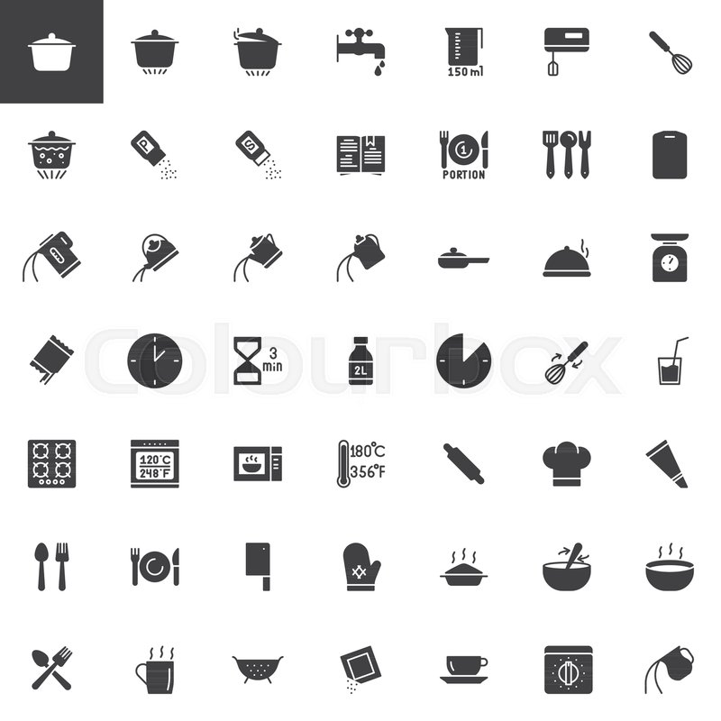 800x800 Cooking Instructions Vector Icons Set, Stock Vector Colourbox