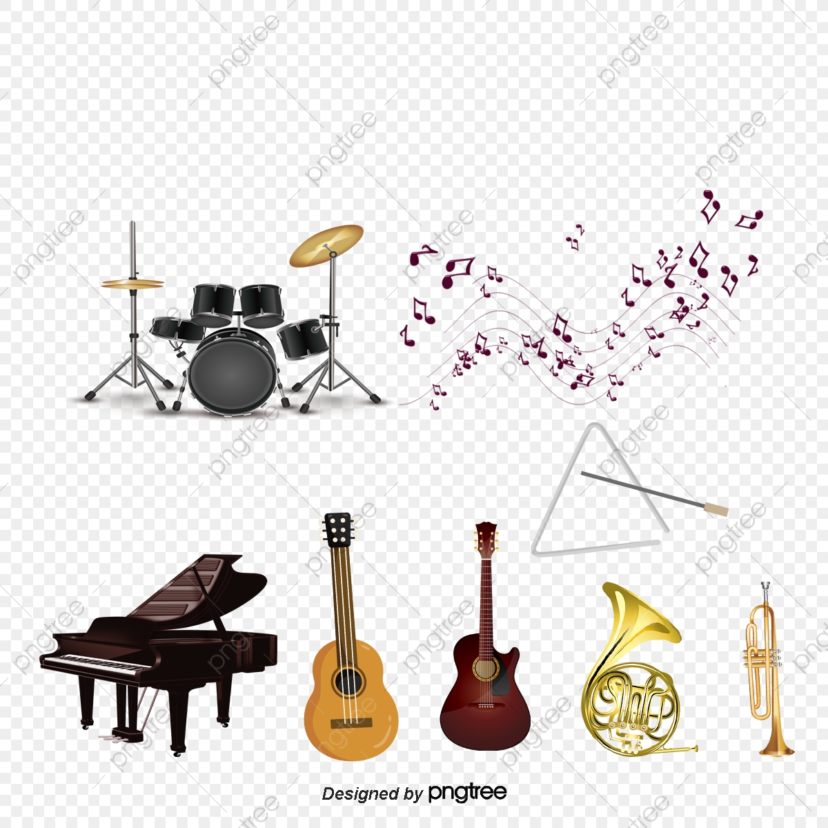 1200x1200 Ten Kinds Of Musical Instruments, Musical Instruments, Vector