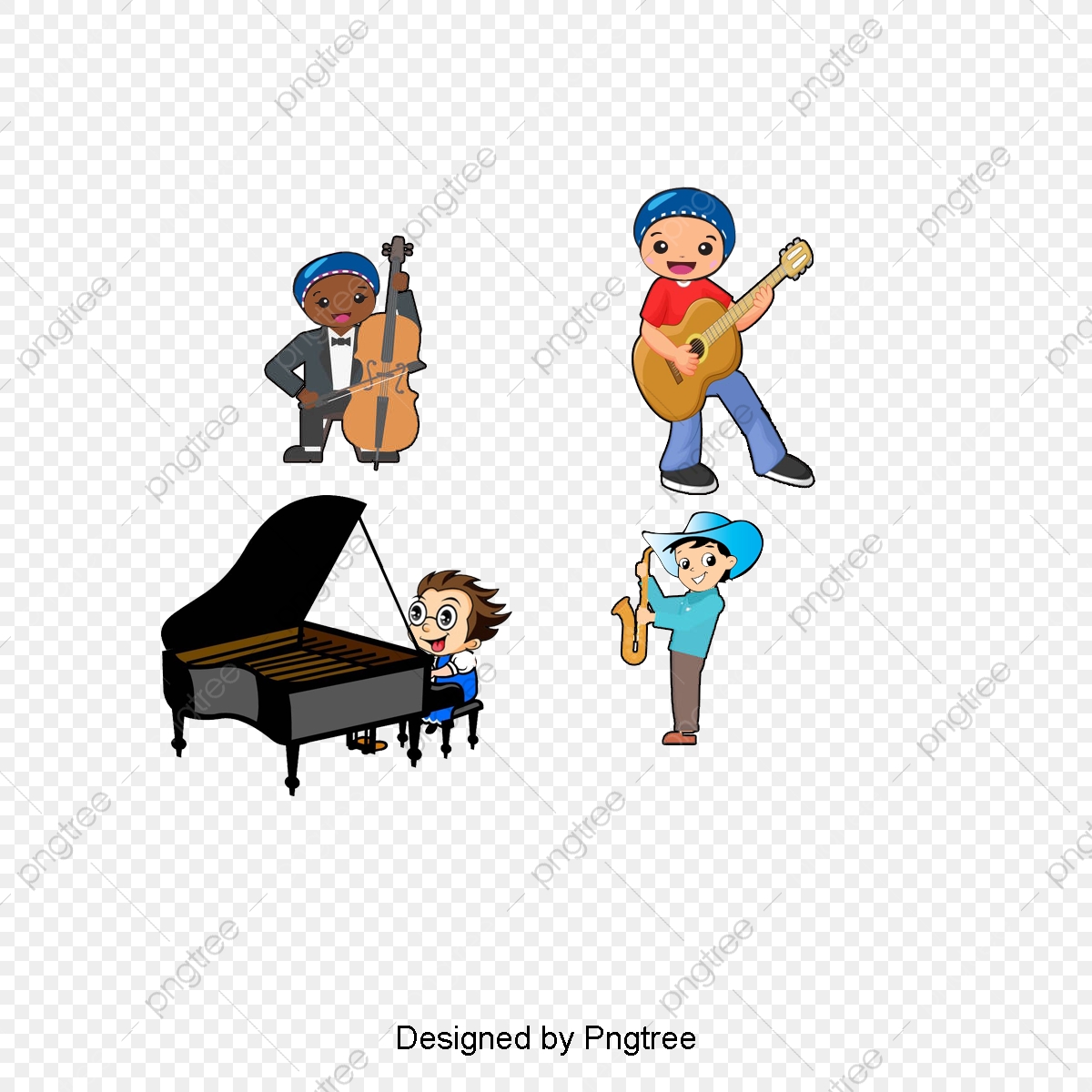 1200x1200 Vector Many Play Different Instruments, Clipart, Child, Musical