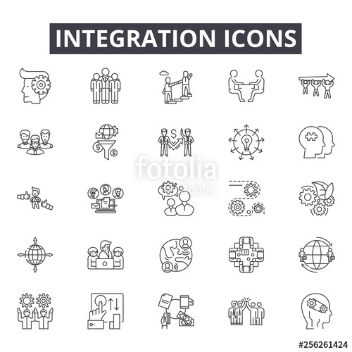 500x500 Integration Line Icons For Web And Mobile Editable Stroke Signs