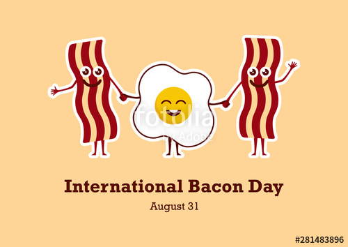500x354 International Bacon Day Vector Bacon And Egg Cartoon Character