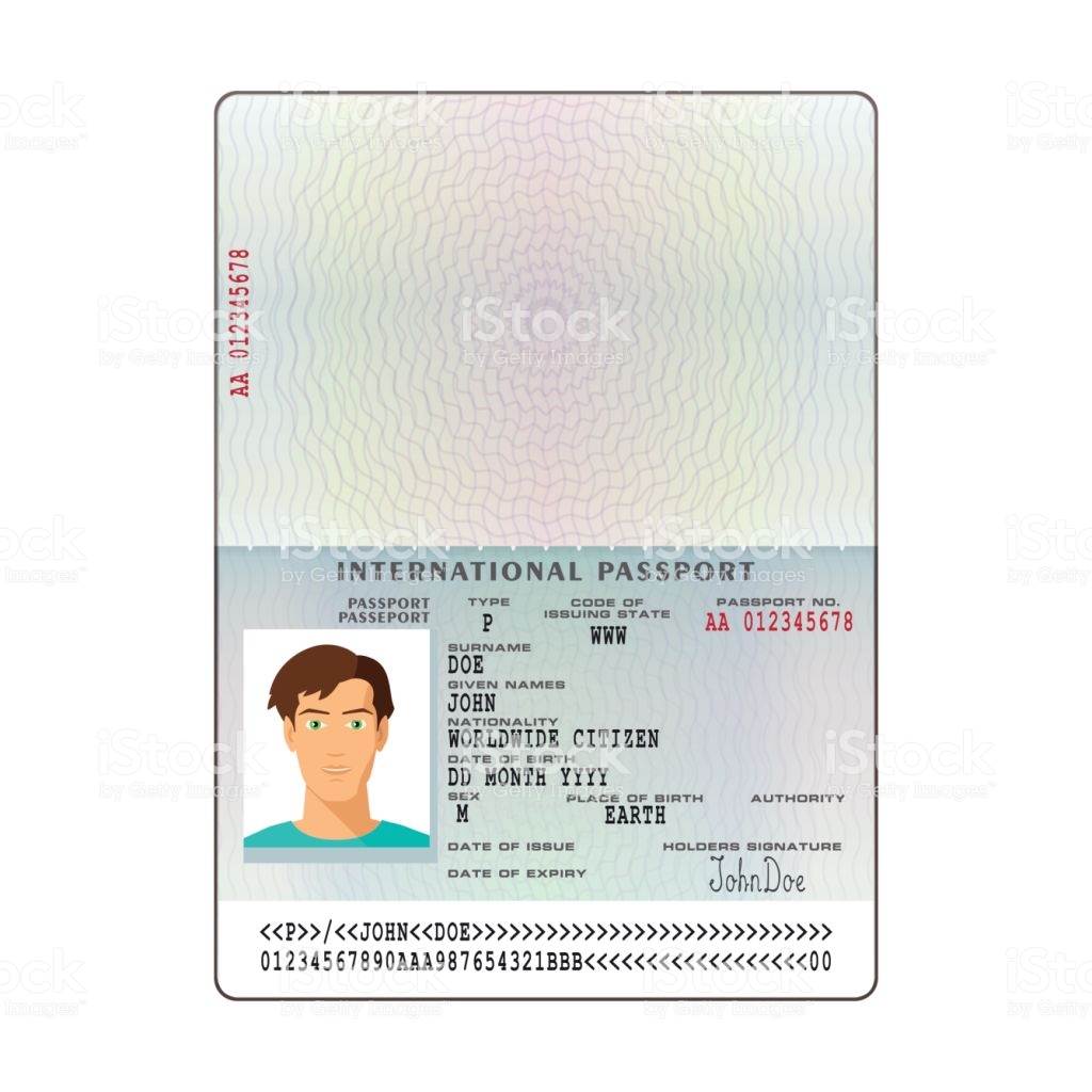1024x1024 Vector International Passport Template In Sample