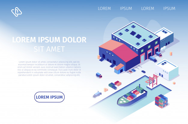 626x412 International Shipping Company Vector Website Vector Premium