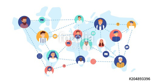 500x271 Round Portraits Of Smiling People Connected With Each Other