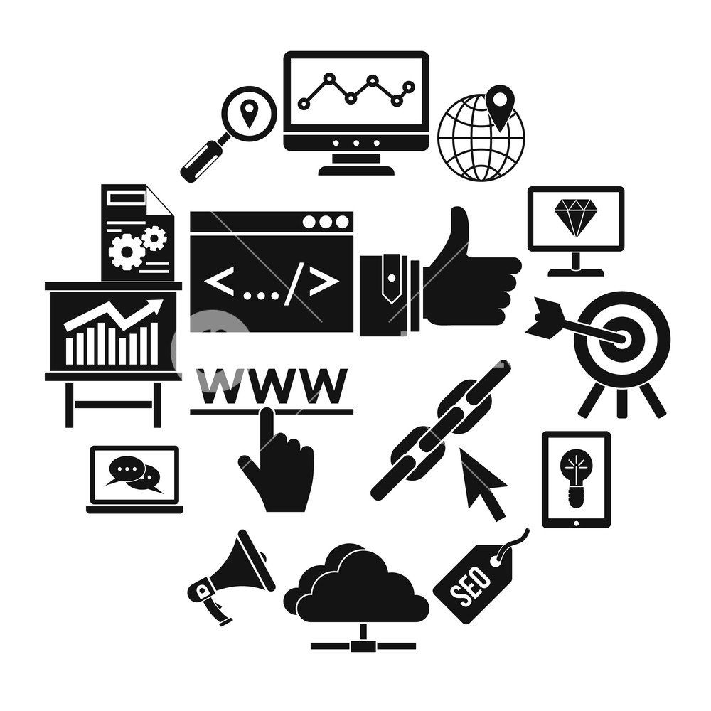 Seo Icons Set In Simple Style Internet Services Set Collection 1000x1000 Seo Icons Set In Simple Style Internet Services Set Collection