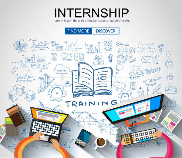 600x522 Internship Concept With Business Doodle Design Style Online
