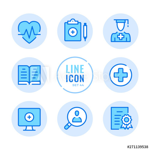 500x500 Medical Education Vector Line Icons Set Medical School, College