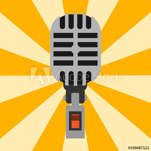 500x500 Retro Microphone Type Icon Journalist Vector Interview Music