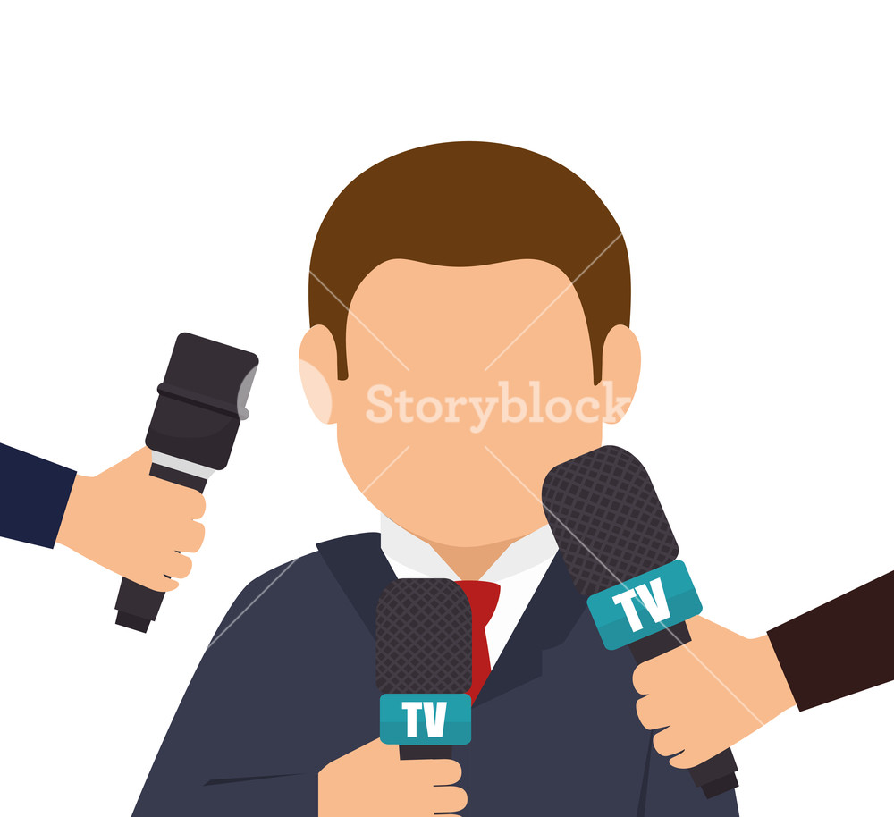 1000x914 Character Interview News Microphone Graphic Vector Illustration