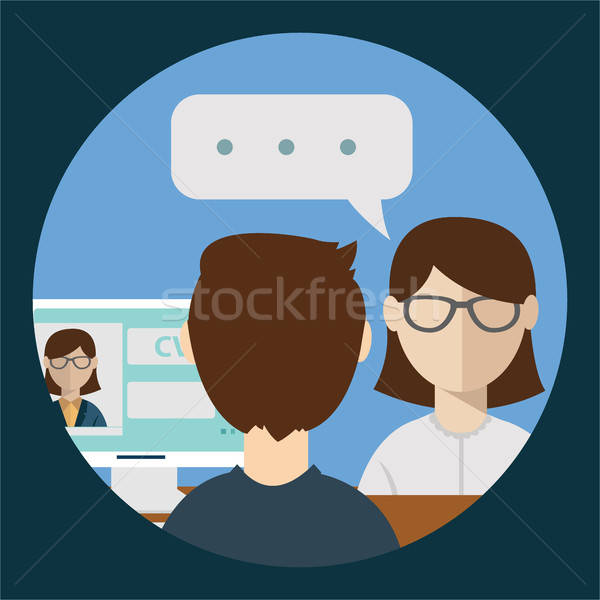 600x600 Interview With The Candidate Positions Job Interview Vector