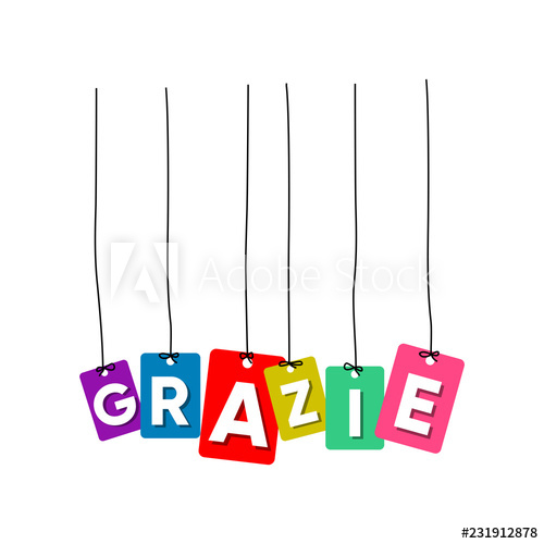 Thank You In Italia Hanging Words Vector, Colourful Vector, Grazie 500x500 Thank You In Italia Hanging Words Vector, Colourful Vector, Grazie