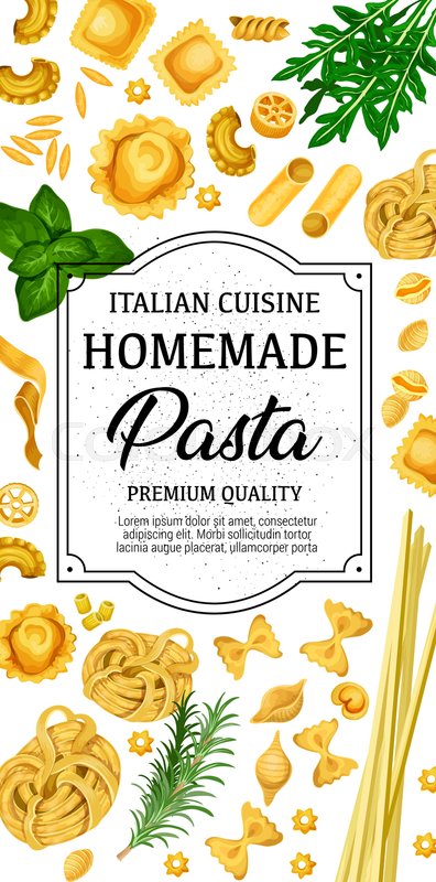 396x800 Handmade Pasta, Italian Homemade Stock Vector Colourbox