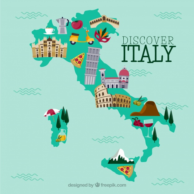 626x626 Italian Map Vector Free Download