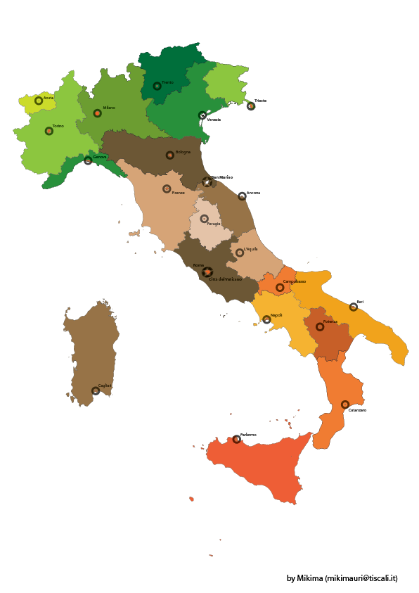 596x843 Italy Vector Map