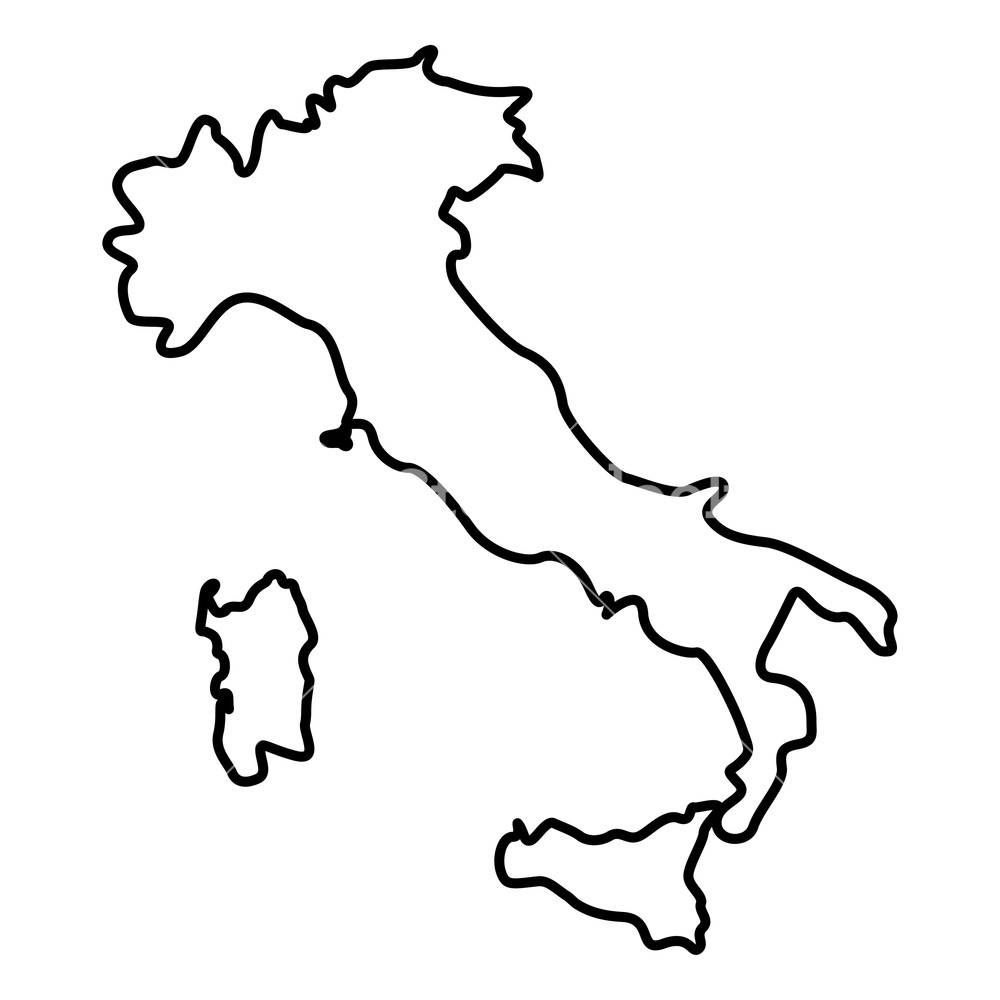 1000x1000 Map Of Italy Icon Black Color Vector Illustration Flat Style