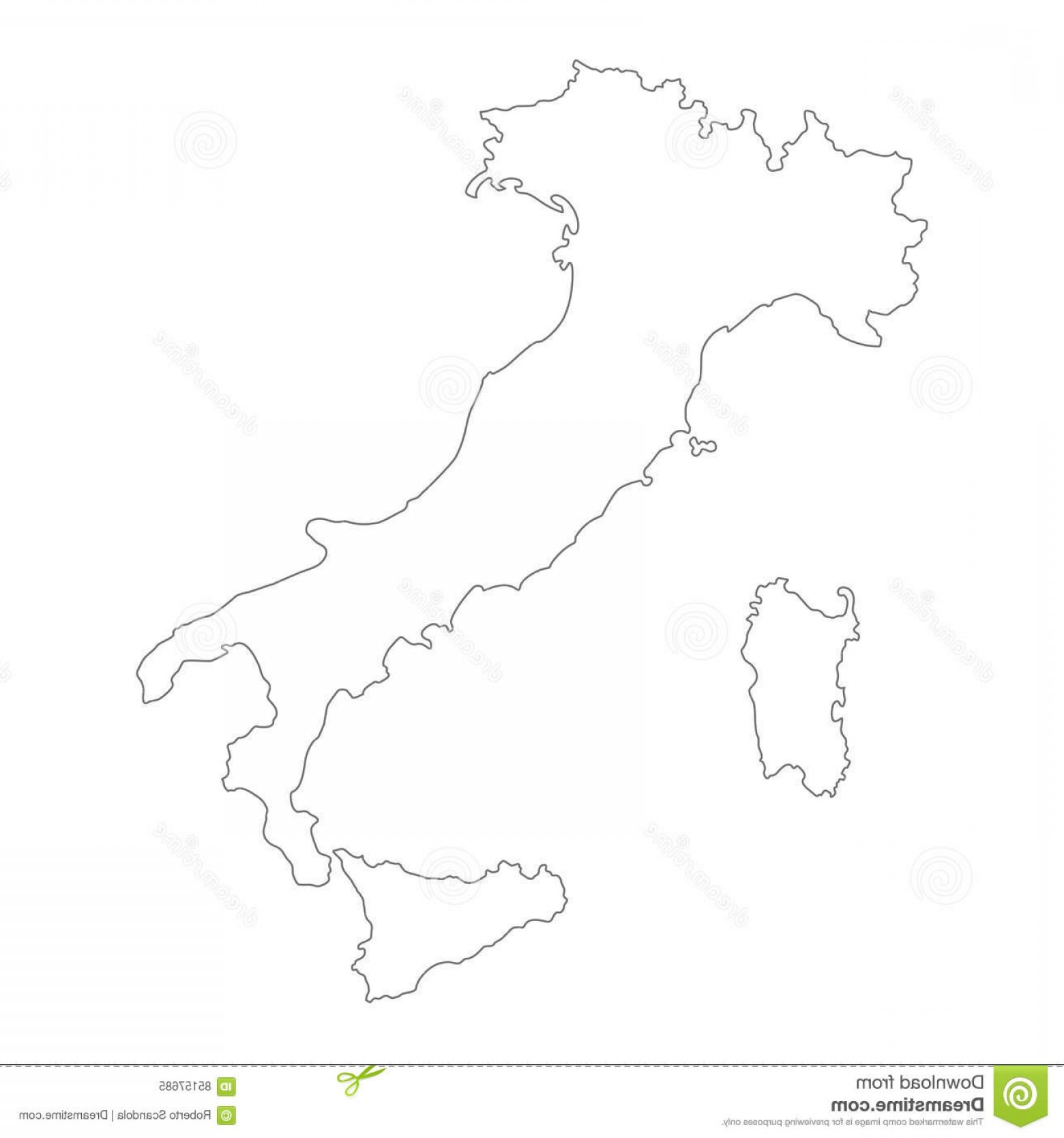 Карта Италии без фона