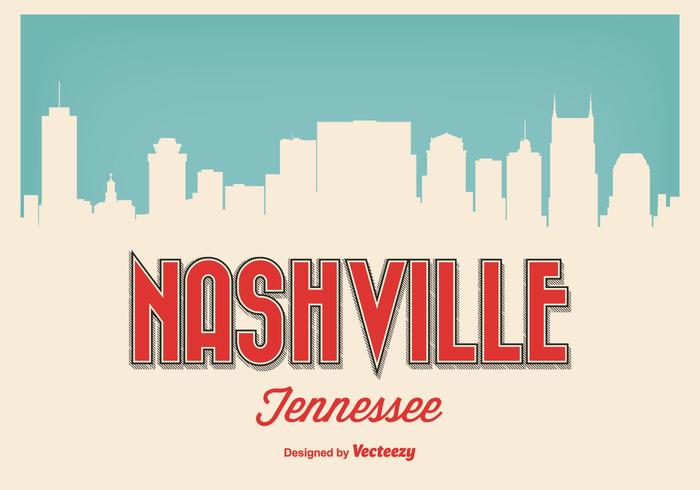 Retro Style Nashville Tennessee Illustration 700x490 Retro Style Nashville Tennessee Illustration