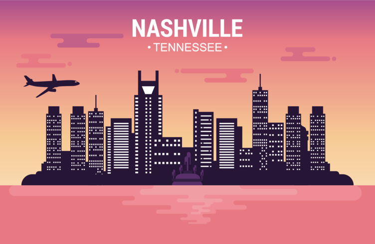 Retro Style Nashville Tennessee Illustration 752x490 Retro Style Nashville Tennessee Illustration