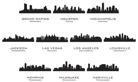 Silhouettes Of The Usa Cities Vector Illustration Royalty Free 450x270 Silhouettes Of The Usa Cities Vector Illustration Royalty Free